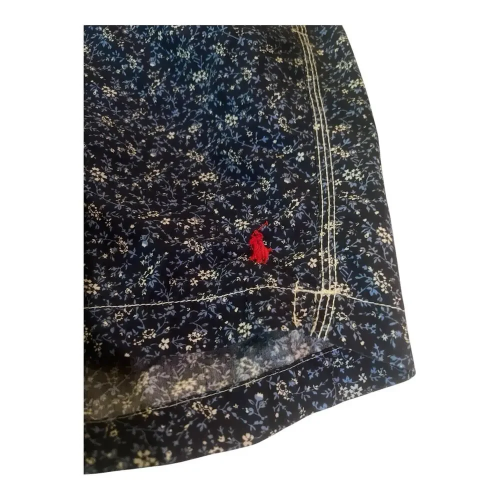 Polo Ralph Lauren Swim Beach Shorts Size Large Blue/Red Logo Pockets Inner Mesh